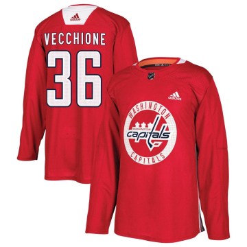 Adidas Washington Capitals Youth Mike Vecchione Authentic Red Practice NHL Jersey