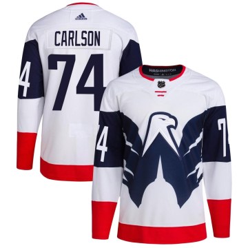 Adidas Washington Capitals Youth John Carlson Authentic White 2023 Stadium Series Primegreen NHL Jersey