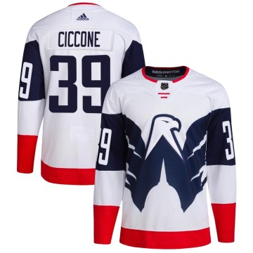 Adidas Washington Capitals Youth Enrico Ciccone Authentic White 2023 Stadium Series Primegreen NHL Jersey