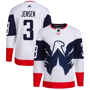 Adidas Washington Capitals Youth Nick Jensen Authentic White 2023 Stadium Series Primegreen NHL Jersey