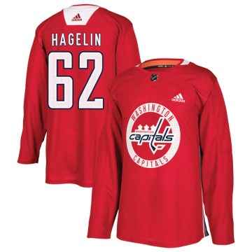 Adidas Washington Capitals Men's Carl Hagelin Authentic Red Practice NHL Jersey