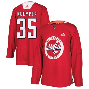 Adidas Washington Capitals Men's Darcy Kuemper Authentic Red Practice NHL Jersey