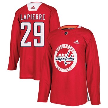 Adidas Washington Capitals Men's Hendrix Lapierre Authentic Red Practice NHL Jersey