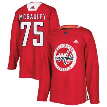Adidas Washington Capitals Men's Tim McGauley Authentic Red Practice NHL Jersey