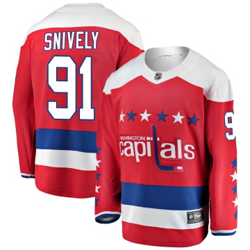 Fanatics Branded Washington Capitals Youth Joe Snively Breakaway Red Alternate NHL Jersey