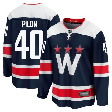 Fanatics Branded Washington Capitals Men's Garrett Pilon Premier Navy zied Breakaway 2020/21 Alternate NHL Jersey