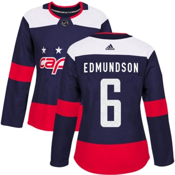 Adidas Washington Capitals Women's Joel Edmundson Authentic Navy Blue 2018 Stadium Series NHL Jersey