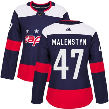 Adidas Washington Capitals Women's Beck Malenstyn Authentic Navy Blue 2018 Stadium Series NHL Jersey