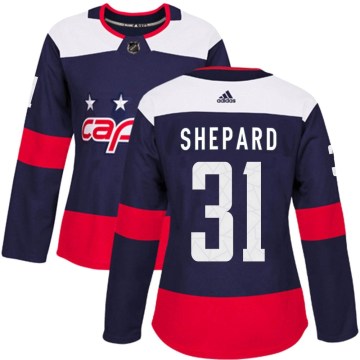 Adidas Washington Capitals Women's Hunter Shepard Authentic Navy Blue 2018 Stadium Series NHL Jersey