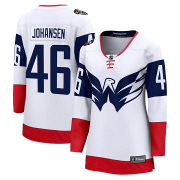 Fanatics Branded Washington Capitals Women's Lucas Johansen Breakaway White 2023 Stadium Series NHL Jersey