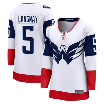 Fanatics Branded Washington Capitals Women's Rod Langway Breakaway White 2023 Stadium Series NHL Jersey