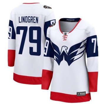 Fanatics Branded Washington Capitals Women's Charlie Lindgren Breakaway White 2023 Stadium Series NHL Jersey