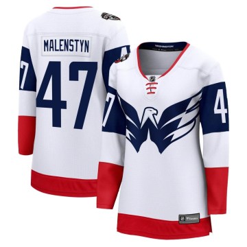 Fanatics Branded Washington Capitals Women's Beck Malenstyn Breakaway White 2023 Stadium Series NHL Jersey