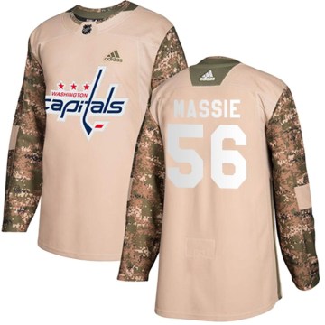 Adidas Washington Capitals Men's Jake Massie Authentic Camo Veterans Day Practice NHL Jersey