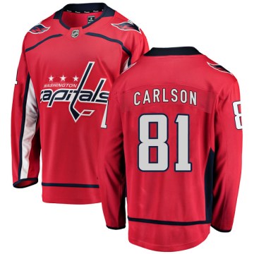 Fanatics Branded Washington Capitals Men's Adam Carlson Breakaway Red Home NHL Jersey