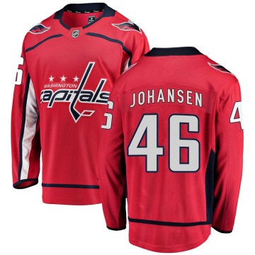 Fanatics Branded Washington Capitals Men's Lucas Johansen Breakaway Red Home NHL Jersey