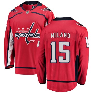 Fanatics Branded Washington Capitals Men's Sonny Milano Breakaway Red Home NHL Jersey