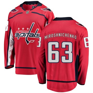 Fanatics Branded Washington Capitals Men's Ivan Miroshnichenko Breakaway Red Home NHL Jersey
