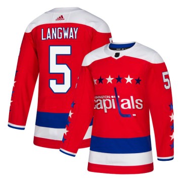 Adidas Washington Capitals Youth Rod Langway Authentic Red Alternate NHL Jersey
