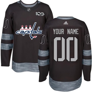 Washington Capitals Youth Custom Authentic Black Custom 1917-2017 100th Anniversary NHL Jersey