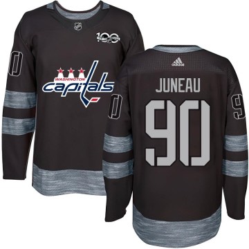 Washington Capitals Youth Joe Juneau Authentic Black 1917-2017 100th Anniversary NHL Jersey