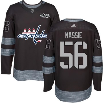 Washington Capitals Youth Jake Massie Authentic Black 1917-2017 100th Anniversary NHL Jersey