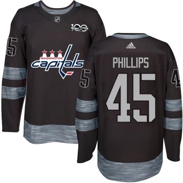 Washington Capitals Youth Matthew Phillips Authentic Black 1917-2017 100th Anniversary NHL Jersey