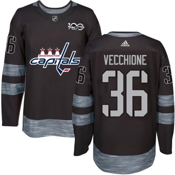 Washington Capitals Youth Mike Vecchione Authentic Black 1917-2017 100th Anniversary NHL Jersey
