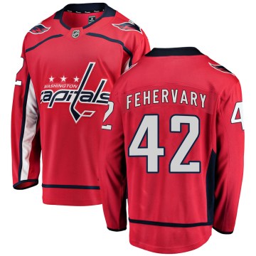 Fanatics Branded Washington Capitals Youth Martin Fehervary Breakaway Red Home NHL Jersey