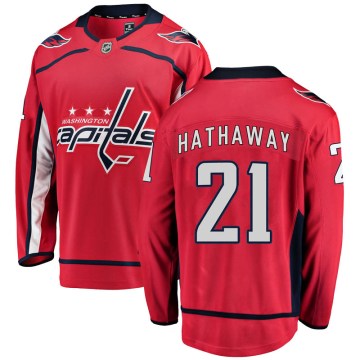 Fanatics Branded Washington Capitals Youth Garnet Hathaway Breakaway Red Home NHL Jersey