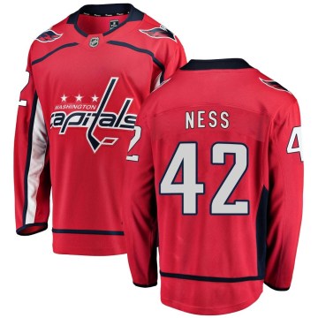 Fanatics Branded Washington Capitals Youth Aaron Ness Breakaway Red Home NHL Jersey
