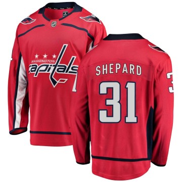 Fanatics Branded Washington Capitals Youth Hunter Shepard Breakaway Red Home NHL Jersey