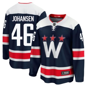 Fanatics Branded Washington Capitals Youth Lucas Johansen Premier Navy zied Breakaway 2020/21 Alternate NHL Jersey