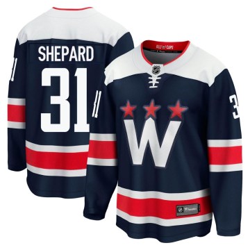 Fanatics Branded Washington Capitals Youth Hunter Shepard Premier Navy zied Breakaway 2020/21 Alternate NHL Jersey
