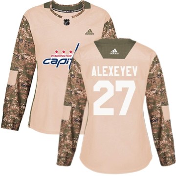Adidas Washington Capitals Women's Alexander Alexeyev Authentic Camo Veterans Day Practice NHL Jersey