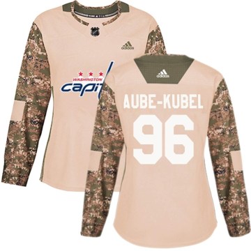 Adidas Washington Capitals Women's Nicolas Aube-Kubel Authentic Camo Veterans Day Practice NHL Jersey