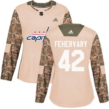 Adidas Washington Capitals Women's Martin Fehervary Authentic Camo Veterans Day Practice NHL Jersey