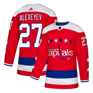 Adidas Washington Capitals Men's Alexander Alexeyev Authentic Red Alternate NHL Jersey