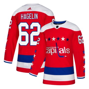 Adidas Washington Capitals Men's Carl Hagelin Authentic Red Alternate NHL Jersey