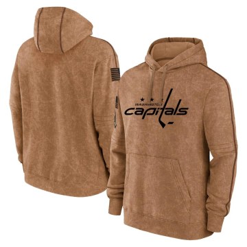 Washington Capitals Youth Brown 2023 Salute to Service Club Pullover Hoodie